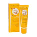 کرم ضد آفتاب رنگ طلایی فتودرم مکس آکوا فلوئید بایودرما SPF50+ همراه جعبه