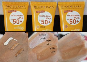 رنگ بندی کرم ضد آفتاب فتودرم مکس آکوا فلوئید بایودرما SPF50+