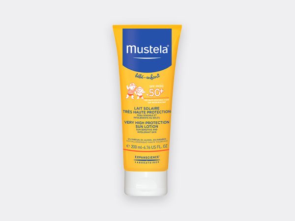 لوسیون ضد آفتاب نوزادان و کودکان موستلا SPF50+ 200ml