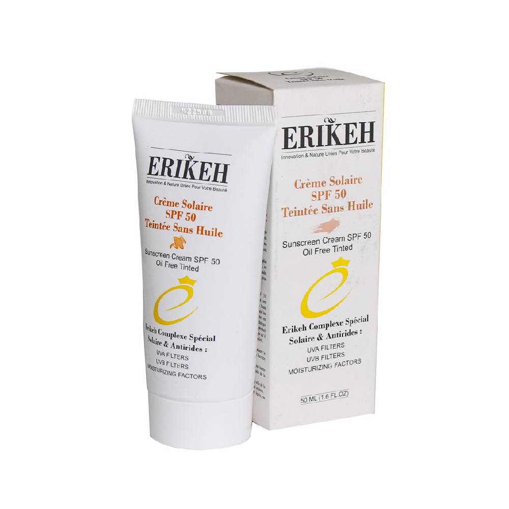 Erikeh Sun Cream SPF50 Oil Free Tinted کرم ضد آفتاب رنگی SPF50 فاقد چربی اریکه 50 میلی لیتر
