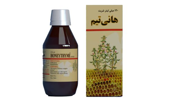 شربت ضد سرفه و خلط آور آویشن و عسل هانی تیم یاس دارو 120ml