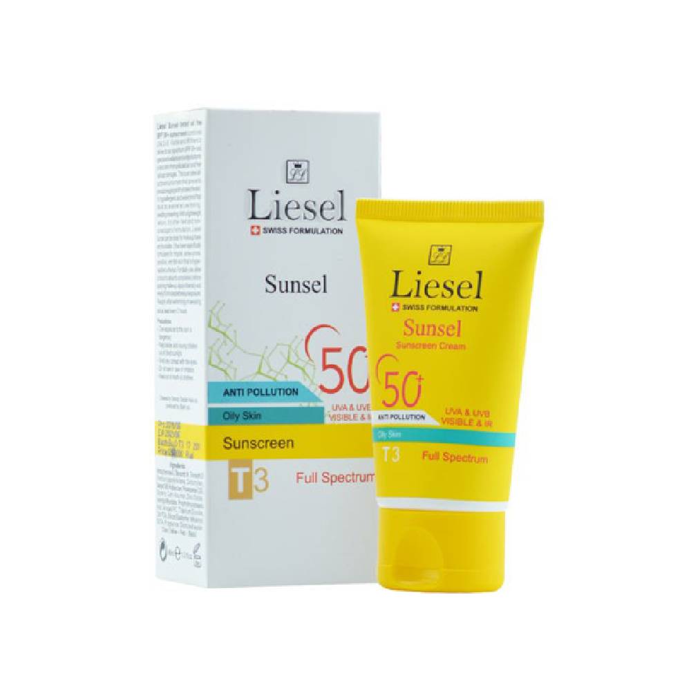 کرم ضدآفتاب +SPF50 پوست چرب سانسل لایسل رنگی T3 بژ تیره 40 میلی لیتر