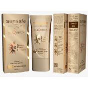 مجموعه ضد آفتاب کرم پودری و پرایمری بژ طبیعی فاقد چربی مکی سان سان سیف SPF50 40gr