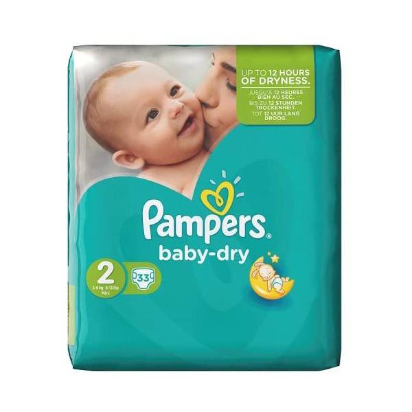 پوشک بچه Baby-Dry پمپرز سایز 2 مینی بسته 33 عددی
