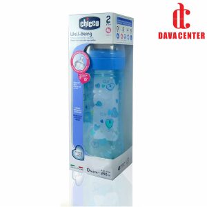 شیشه شیر رنگی ول بینگ 2+ چیکو 250ml آبی