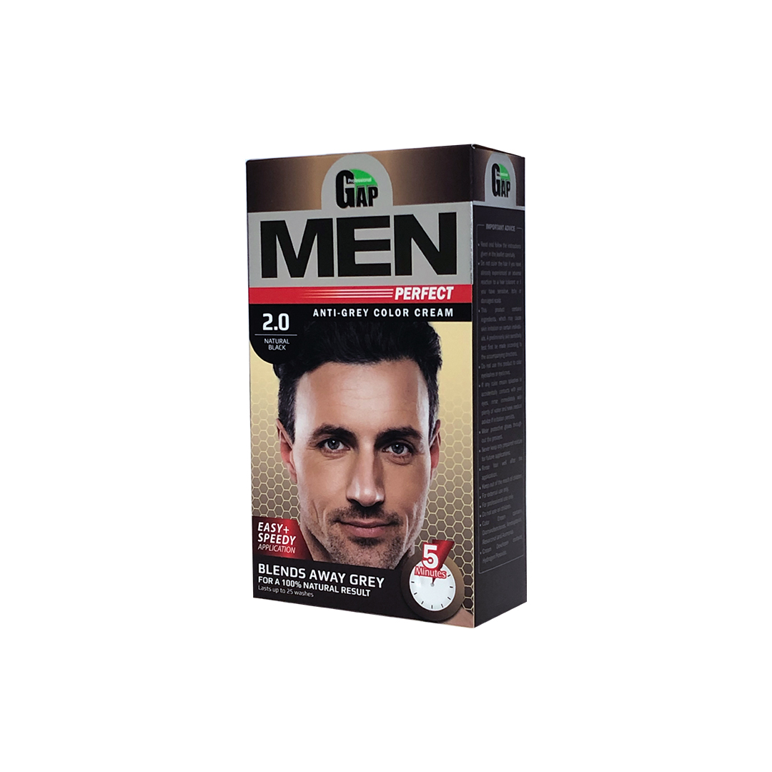 gap-men-anti-grey-color-cream-2.0-50ml کیت رنگ مو شماره 2.0 مردانه گپ 50ml