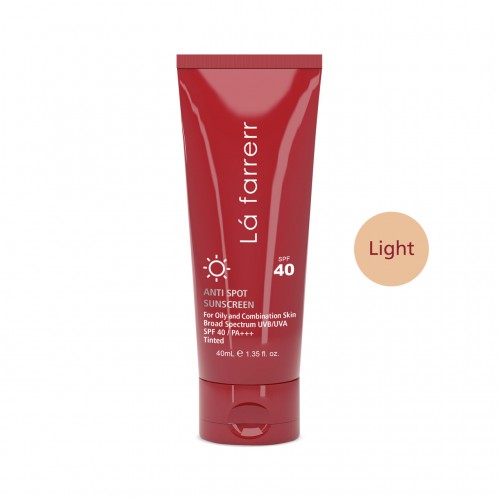 lafarrerr-sunScreen-oily-acne-spf-40+-light-40ml کرم ضد آفتاب و ضد لک رنگ روشن پوست چرب و مستعد آکنه لافارر SPF40