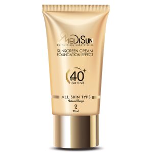 کرم ضد آفتاب با پوشش کرم پودر بژ طبیعی مدیسان SPF40+