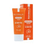 کرم ضد آفتاب +spf40 رنگ بژ روشن مناسب انواع پوست درم انجلین 30میلی لیتر