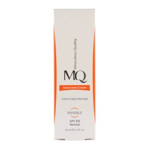 کرم ضد آفتاب SPF 50 بی رنگ نرمال ام کیو 55 میلی لیتر
