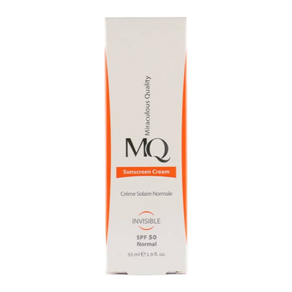 mq invisi normal کرم ضد آفتاب SPF 50 بی رنگ نرمال ام کیو 55 میلی لیتر