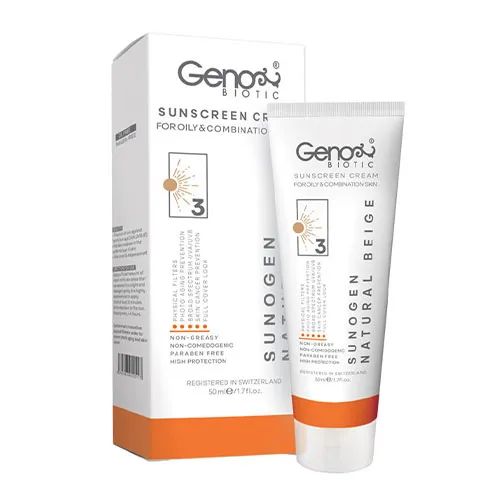 کرم ضد آفتاب پوست چرب بژ طبیعی سانوژن 3 ژنوبایوتیک 50 میلی لیتر کرم ضد آفتاب پوست چرب بژ طبیعی سانوژن 3 ژنوبایوتیک 50 میلی لیتر