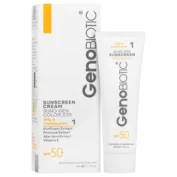کرم ضد آفتاب SPF50 بی رنگ پوست چرب سانوژن 1 ژنوبایوتیک 50 میلی لیتر