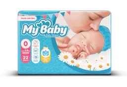 پوشک چسبی نوزاد زودرس سایز 0 مای بيبی بسته 22 عددی آبی