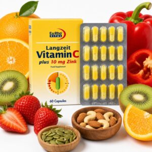  کپسول لانگزیت ويتامين C و زينک 10 میلی گرم یوروویتال 60 عددی