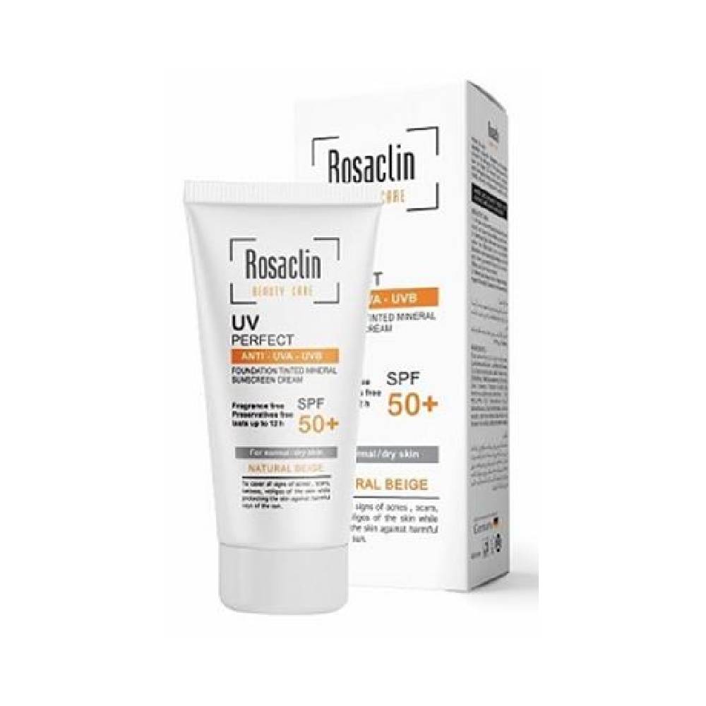 Rosaclin Sunscreen SPF50+Normal-Dry N B 40ml کرم ضد آفتاب بژ طبیعی رزاکلین مناسب پوست نرمال و خشک 40 میلی لیتر