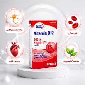 قرص ویتامین B12 (500 میکروگرم) یوروویتال 60 عددی