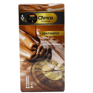 کاندوم تاخیری روان کننده با اسانس شکلات مدل سنتیمنت کلایمکس ۱۲ عددی