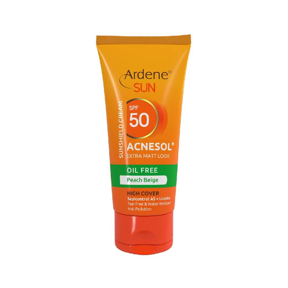 Ardene Acnesol Sunshild SPF50 Tint Oilfree 50ml ضد آفتاب بژ هلویی فاقد چربی SPF50 آردن 50 میلی لیتر