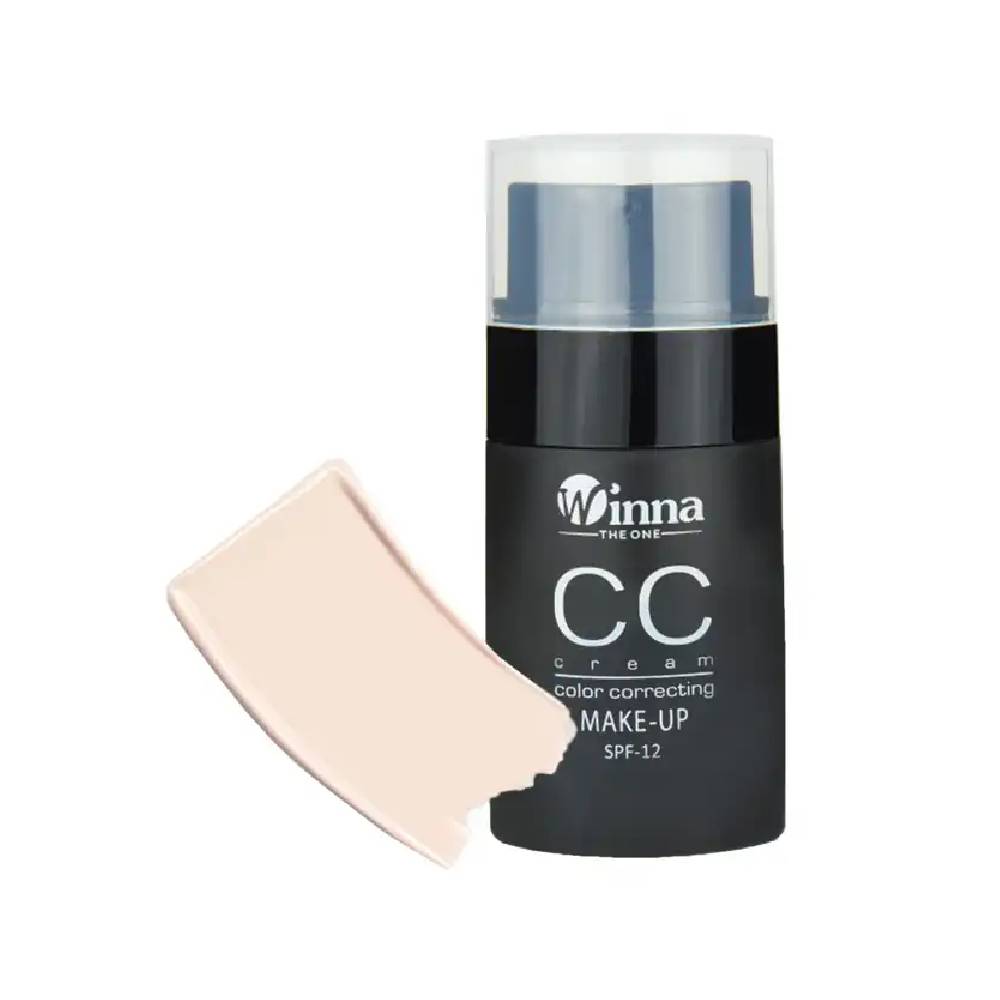 Winna The One Color Correcting CC SPF12 کرم پودر CC پمپی وینا SPF12 سفید مهتابی شماره 101