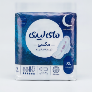 نوار بهداشتی مکسی نیمه ضخیم همیشه خشک سایز XL مای لیدی 7 عددی آبی