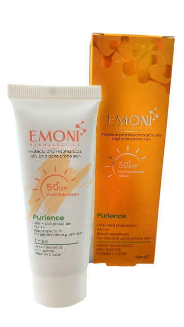 امونی کرم ضد آفتاب رنگی +SPF50 مناسب پوست چرب پيوريانس امونی 50 میلی لیتر