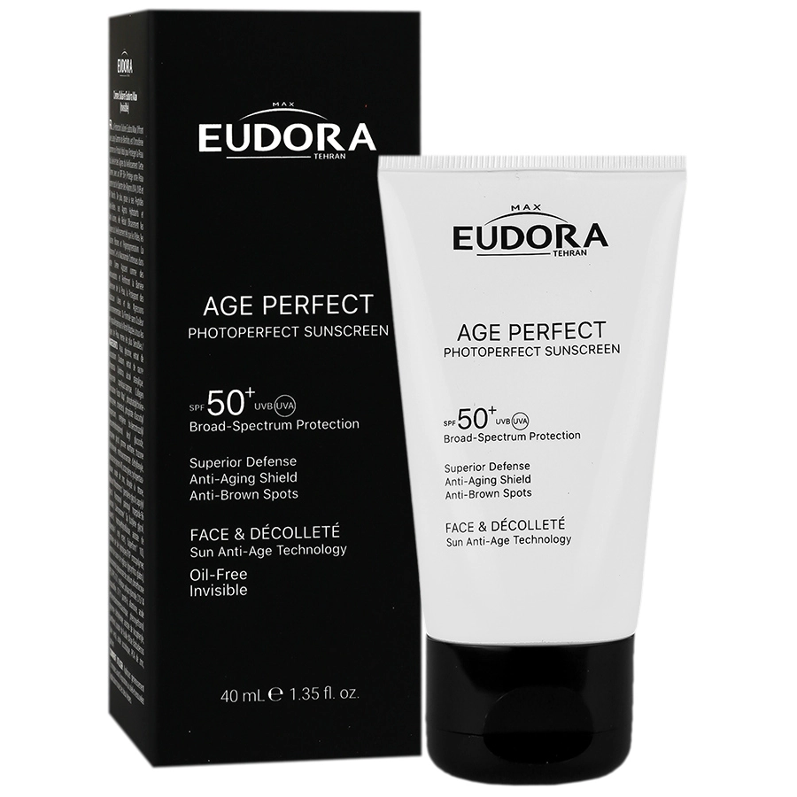 Eudora Max Photoperfect SPF50+ Invisible Sunscreen Cream 40 ml کرم ضدآفتاب بی رنگ SPF50 فوتوپرفکت ادورا مکس | 40 میلی لیتر