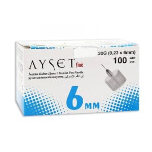 سر سوزن انسولین 6 میلی متر 32G آی ست فاین 100 عددی