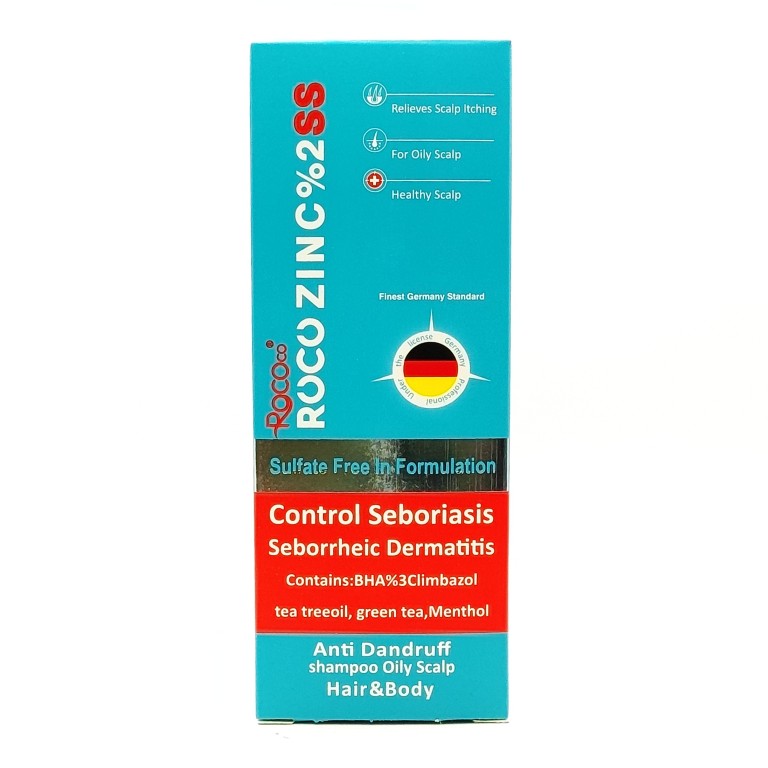 Rococo Zinc 2% Anti-Dandruff Shampoo for Oily Hair - 300 ml شامپو موی چرب روکوزینک 2 درصد روکوکو 300 میلی لیتر