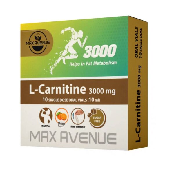 ویال ال کارنیتین 3000 میلی گرم مکس اونیو 10 عددی