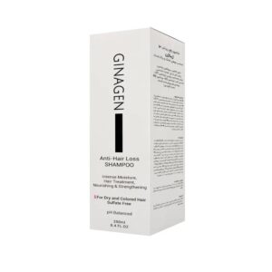 شامپو ضد ریزش موهای خشک و رنگ شده ژیناژن 250 میلی لیتر