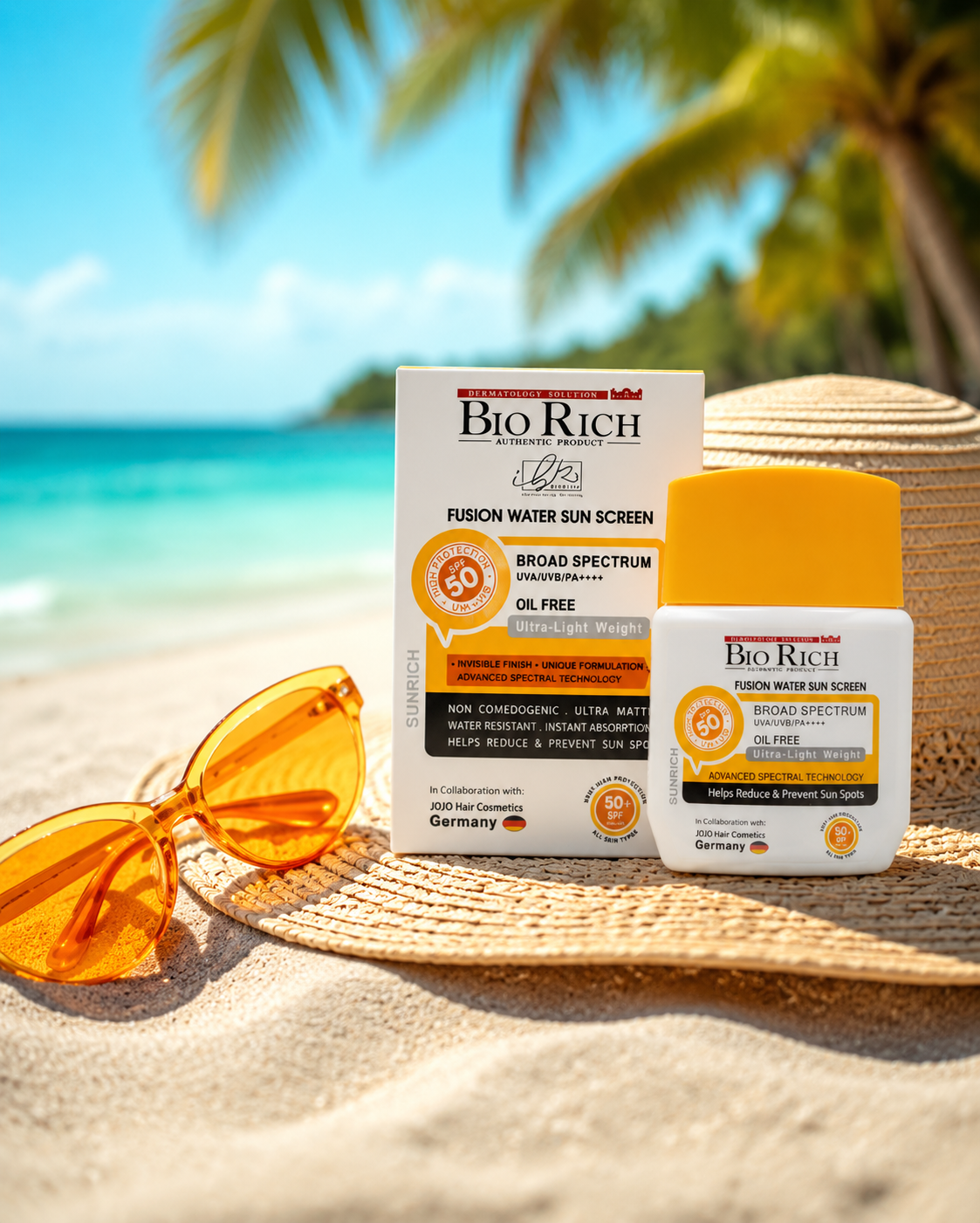 فلوئید ضد آفتاب فیوژن واتر SPF50 بیرنگ فاقد چربی سان ریچ بایوریچ 50ml