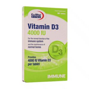 قرص ویتامین D3 ۴۰۰۰ واحدی یوروویتال 60 عددی