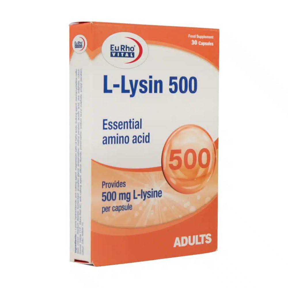 L-Lysin کپسول ال لیزین 500 میلی گرم یوروویتال 30 عددی