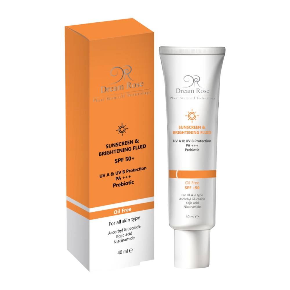 dream rose Brightening فلوئید ضد آفتاب و روشن کننده +SPF50 فاقد چربی دریم رز 40 میلی لیتر