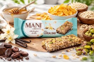 مانی بار غلات وانیلی ۲۵ گرم - میان وعده سالم با جو دوسر، عسل و طعم وانیل