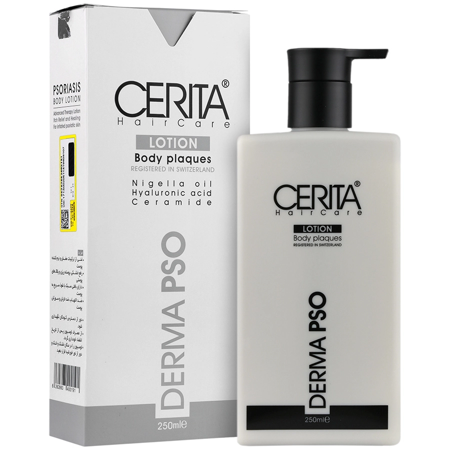 pso cerita لوسیون بدن پسوریازیس Derma PSO سریتا 250 میلی لیتر