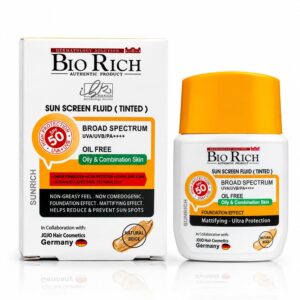 فلوئید ضدآفتاب بژ طبیعی سان‌ریچ بایوریچ SPF50 - مناسب پوست چرب و مستعد آکنه