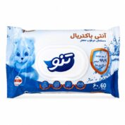 دستمال مرطوب آنتی باکتریال معطر تنو ۶۰ عددی مناسب دست و صورت