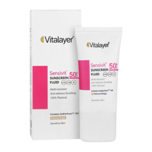 فلوئید ضد آفتاب SPF50 سنسی ویت رنگ بژ طبیعی ویتالیر 50 میلی لیتر