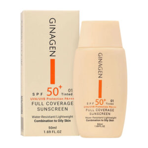 کرم ضد آفتاب رنگی SPF50 شماره 01 مناسب پوست چرب و مختلط ژیناژن 50 میلی لیتر